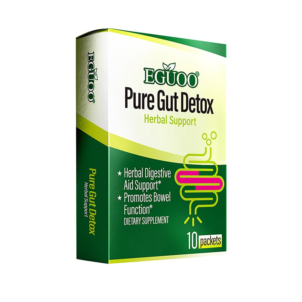 Pure Gut Detox Powder – Bloating & Digestive Support | 10 Sachets Colon Cleanse with 2,456mg Prebiotics, DigeZyme® Enzymes & Senna | Supports Regularity for Women & Men