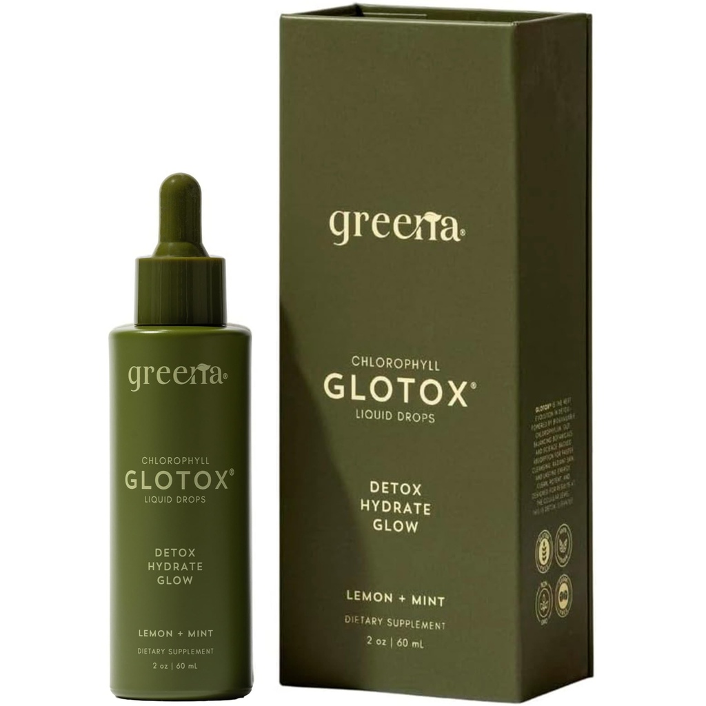 GLOTOX Chlorophyll Liquid Drops - 3000mg Sodium Copper Chlorophyllin Complex with 6 Bioavailable Botanicals - Clinical-Grade Detox, Gut Cleanse & Energy Support - Vegan, Non-GMO - Lemon Mint - 2oz
