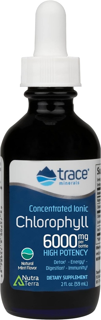 Trace Minerals Concentrated Ionic Chlorophyll-Natural Mint Flavor 2 oz Liquid