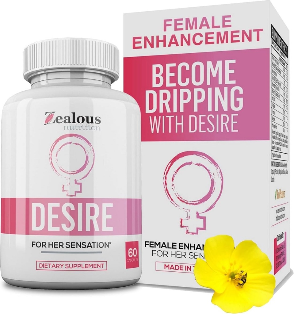 Desire Female Drive Enhancement Pills for Women – Libido Support Supplement – Passion, Excitement & Sensitivity Support - Energy & Vitality Formula - Daily Female Wellness Capsules (1 Pack)