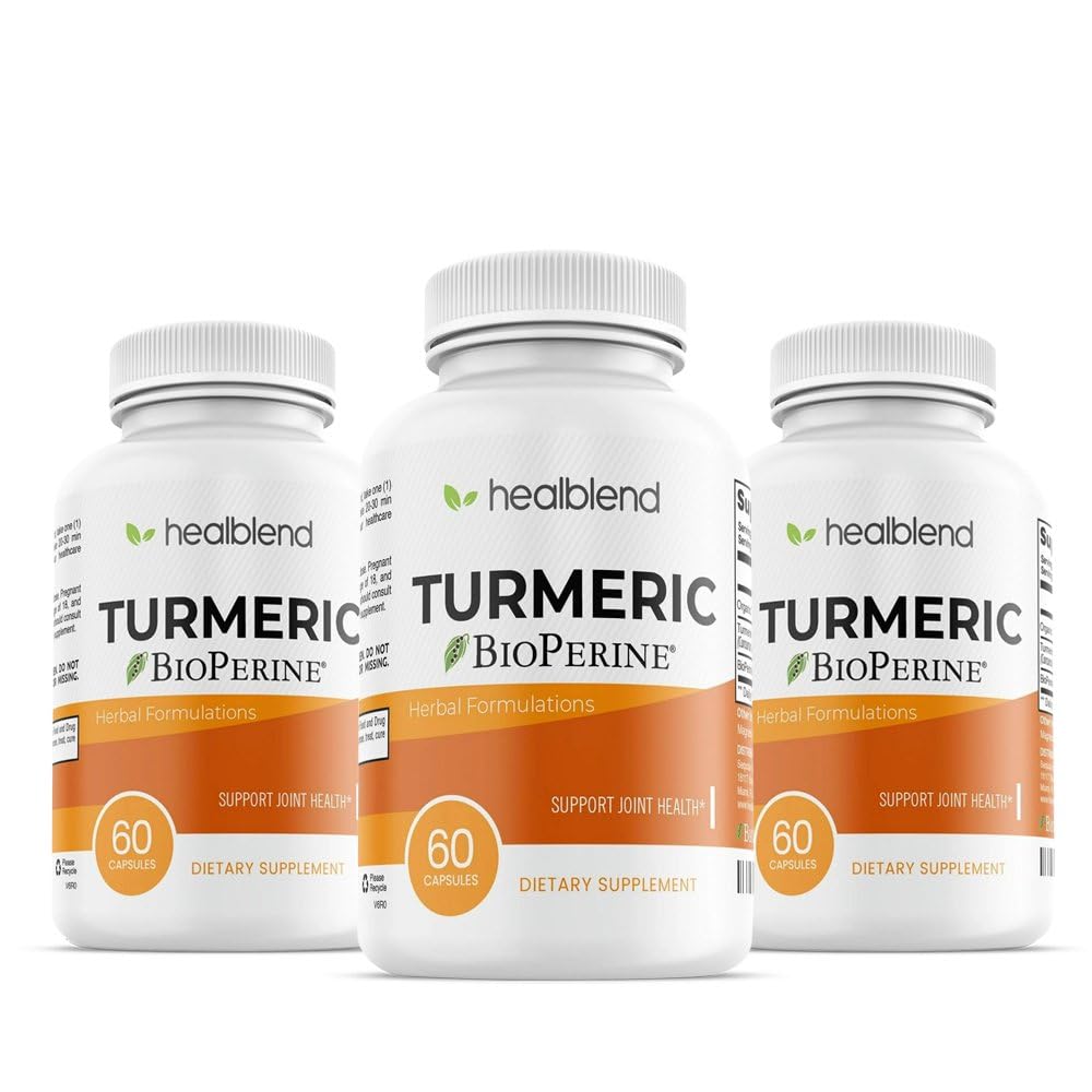 Organic Turmeric Curcumin with BioPerine – 95% Standardized Curcuminoids & Black Pepper Extract - Joint Support Supplement with Enhanced Absorption (3)