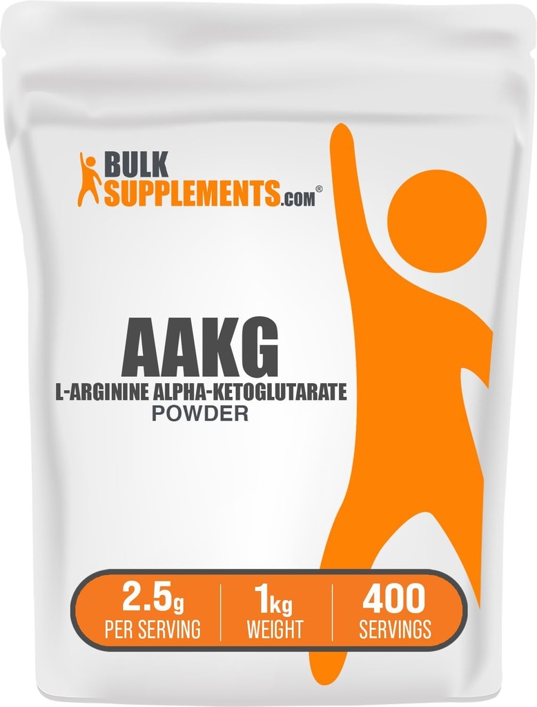 BulkSupplements.com AAKG Toz - Arginine AKG Supplement, Nitric oksigen, Unflavored & Gluten Free, 1kg (2.2 lbs)