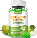 Suikervrije Soursop Graviola Gummies - Biologische Soursop bladeren & fruitextract - Digestieve hulp, Immune Support & Antioxidant Eigenschappen - 60 Apple Flavored Gummies