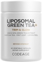 Codeage Liposomal Green Tea+ EGCG 50% Green Tea Extract, Organic Matcha Green Powder, Peppermint Leaf, Lemon Peel, Liposomal Delivery - Vegan Pils Supplement - Non-GMO - 60 Capsules