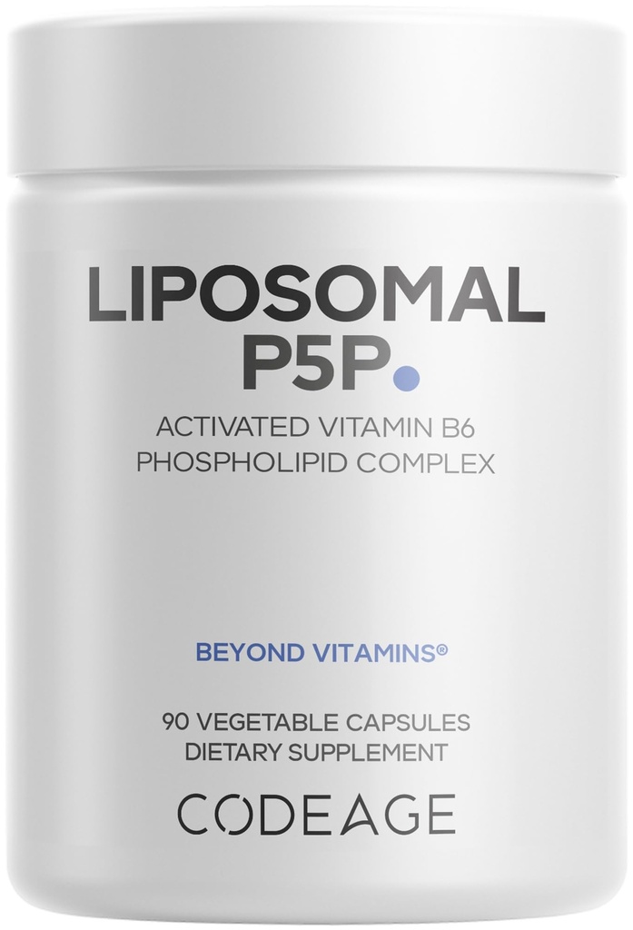 Codeage Liposomal P5P Supplement – Vitamin B6 as Pyridoxal-5'– Phosphate – Liposomal Delivery – Active B6 Form – 3-Month Supply – 1 Capsule Daily – Non-GMO – 90 Capsules