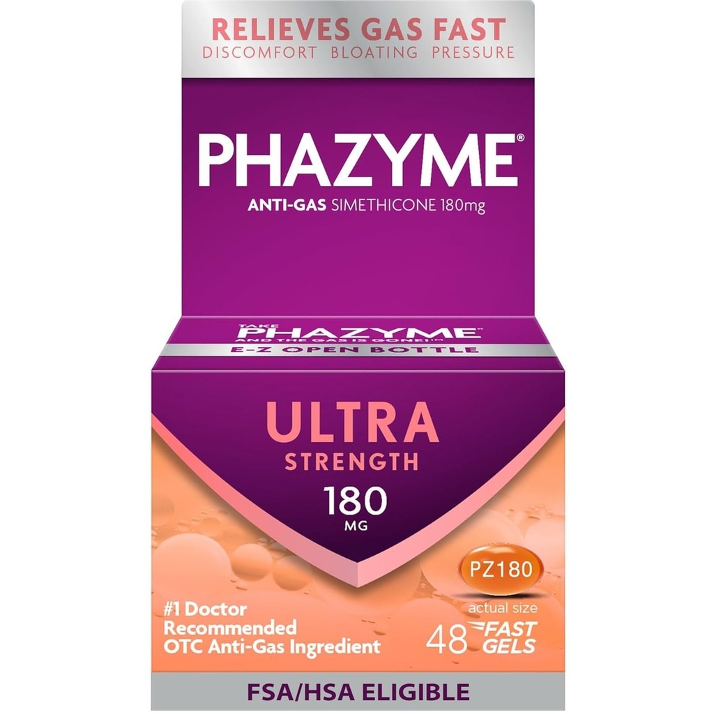 Phazyme Ultra Strength Gas Relief, 48 Softgels (1 Pack)