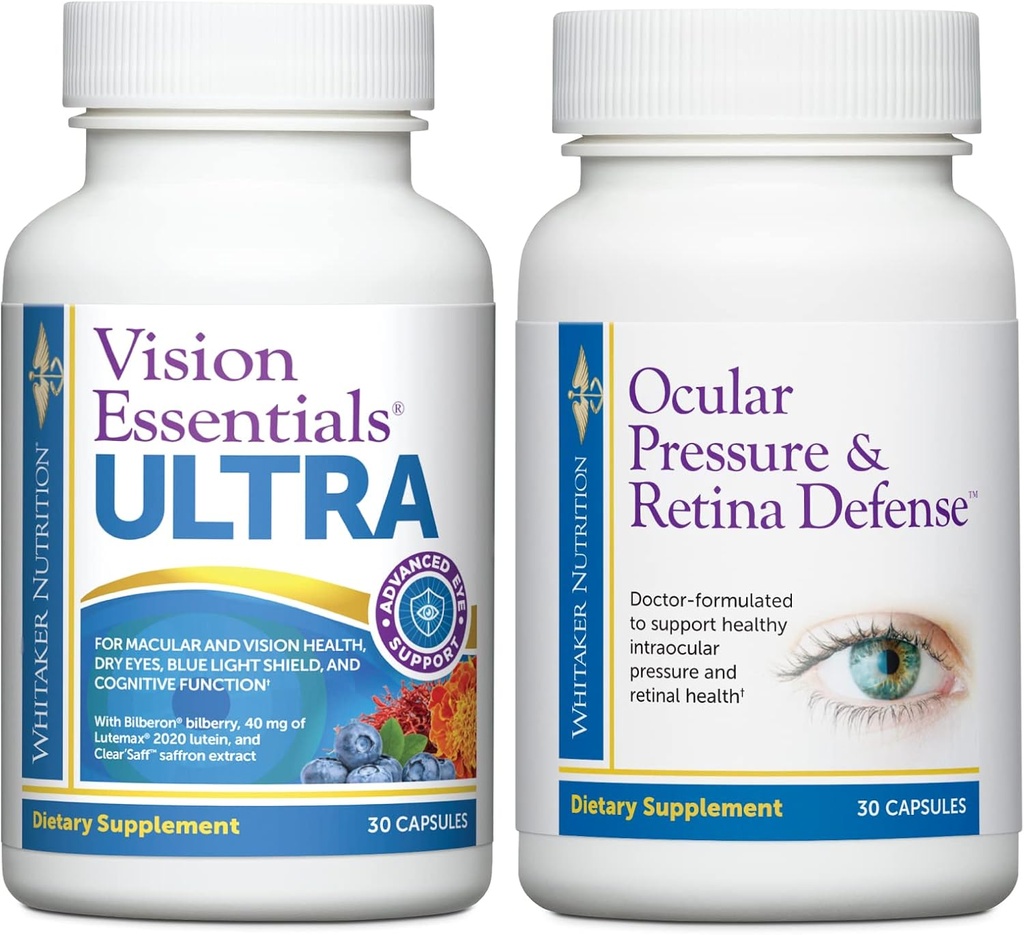 Premium Eye Health Bundle termasuk Vision Essenitials ULTRA untuk Macau & Retinal Health, Eye Strain, Tekanan Okular, Mata kering, dan Tekanan Olid & Retina Pertahanan tambahan Intraocular