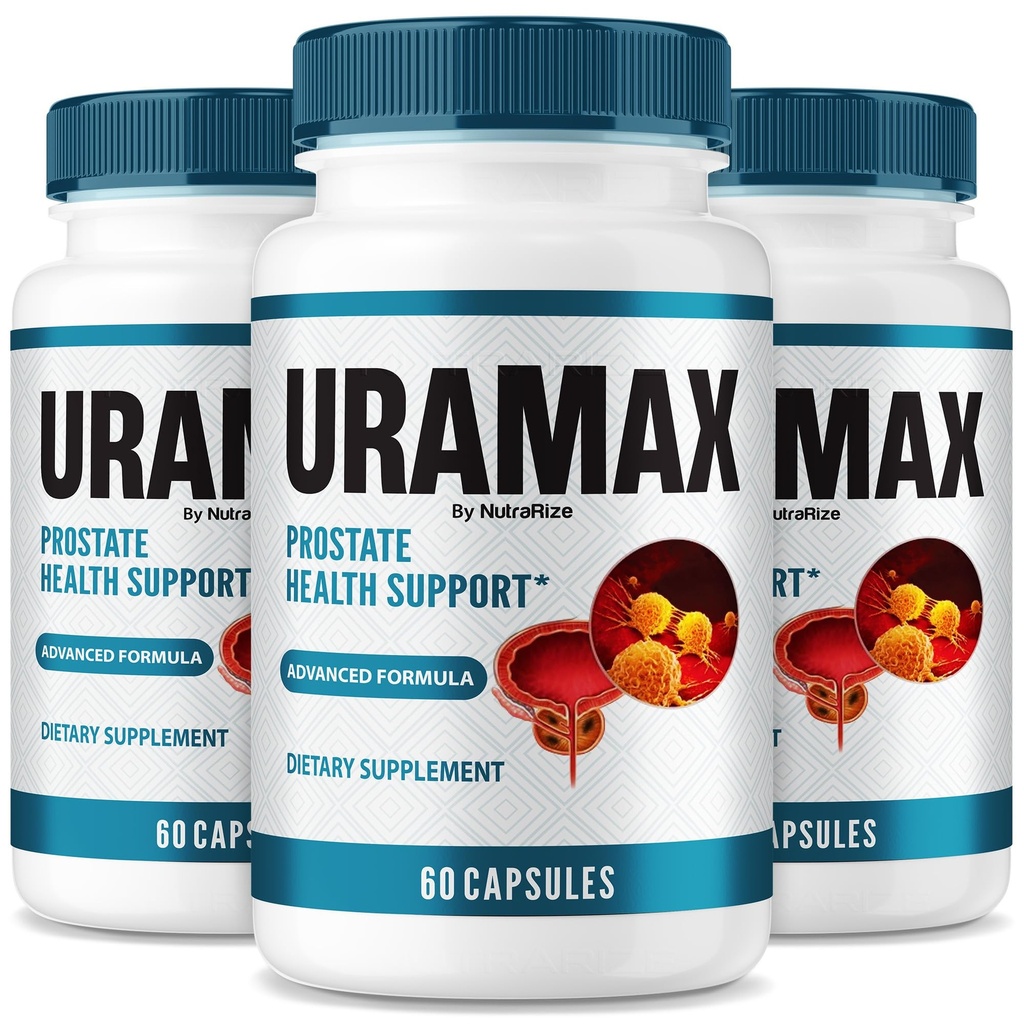 NutraRize (3 Pack) Uramax Capsules, Uramax Prostate Health Support, UraMax All-Natural Supplement, Uramax Extra Strength Pills to Promote Stamina and Energy, Ura Max Pills Reviews (180 Capsules)