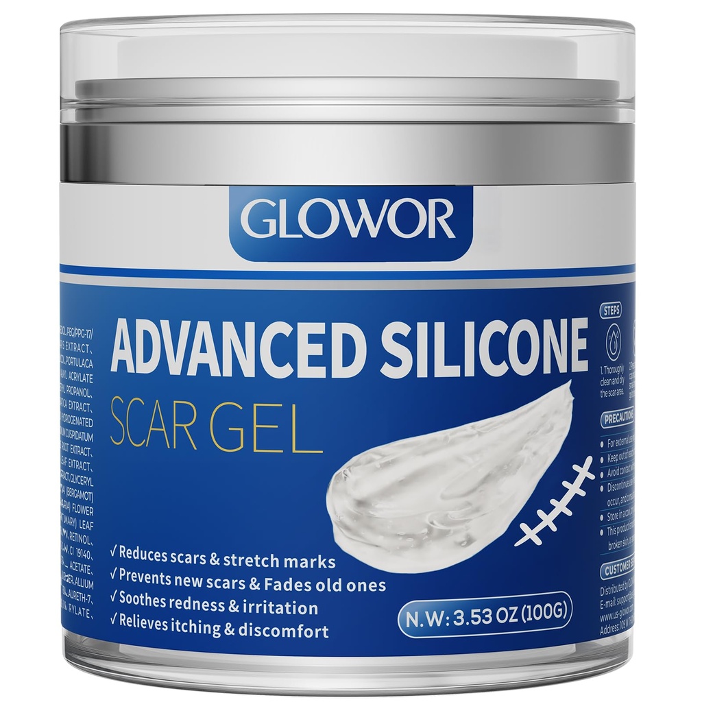 Advanced Silicone Scar Gel for Face & Body – Silicone Scar Cream for Old & New Scars, Reduces Appearance of Scars from Acne, Surgery, Burns, Injuries, C-Sections & More – 3.53 oz (100g)