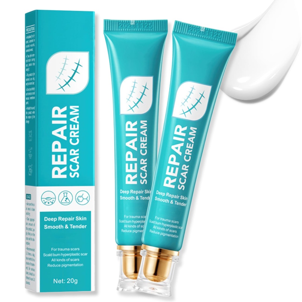 2PCS Scar Cream for Men And Women Face & Body Scar Gel, Repair Scar Cream for Old & New Scars, Skin Smoothing Firming