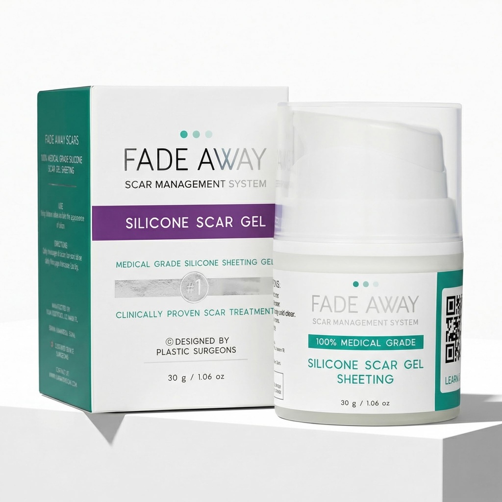 Fade Away Silicone Scar Gel | Designed by Plastic Surgeons | 100% Medical Grade | C-Section, Surgical, Cosmetic & Hypertrophic Scars | Clinically Proven | Fast-Dry Formula | 30g