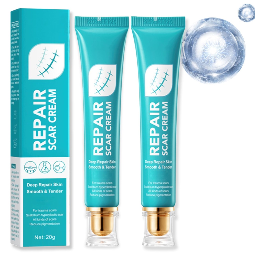 2pcs Scar Cream for Men And Women, Scar Repair Cream, Skin Smoothing Firming, Skin Scar Removal Repair for Surgical Scars