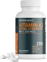 Bronson Vitamina K2 MK-7 200mcg Força extra, 250 comprimidos vegetarianos