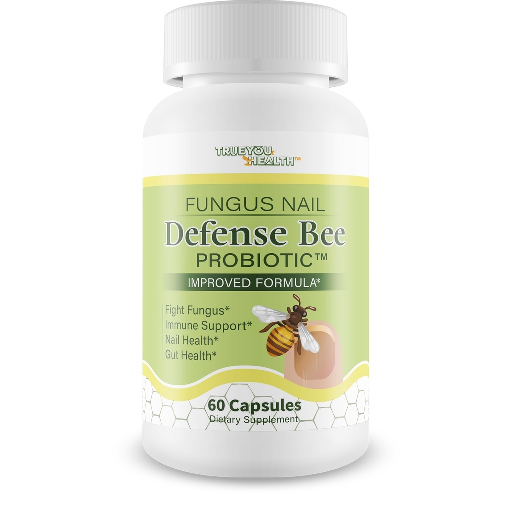 Fungus Nail Defense Bee Probiotic - Improved Formula - Our Best Skin, Candida, & Toenail Fungus Probiotic - Our Best Nail Fungus Treatment for Toenail - Orly Nail Defense Fungus Nails Fungus Treatment