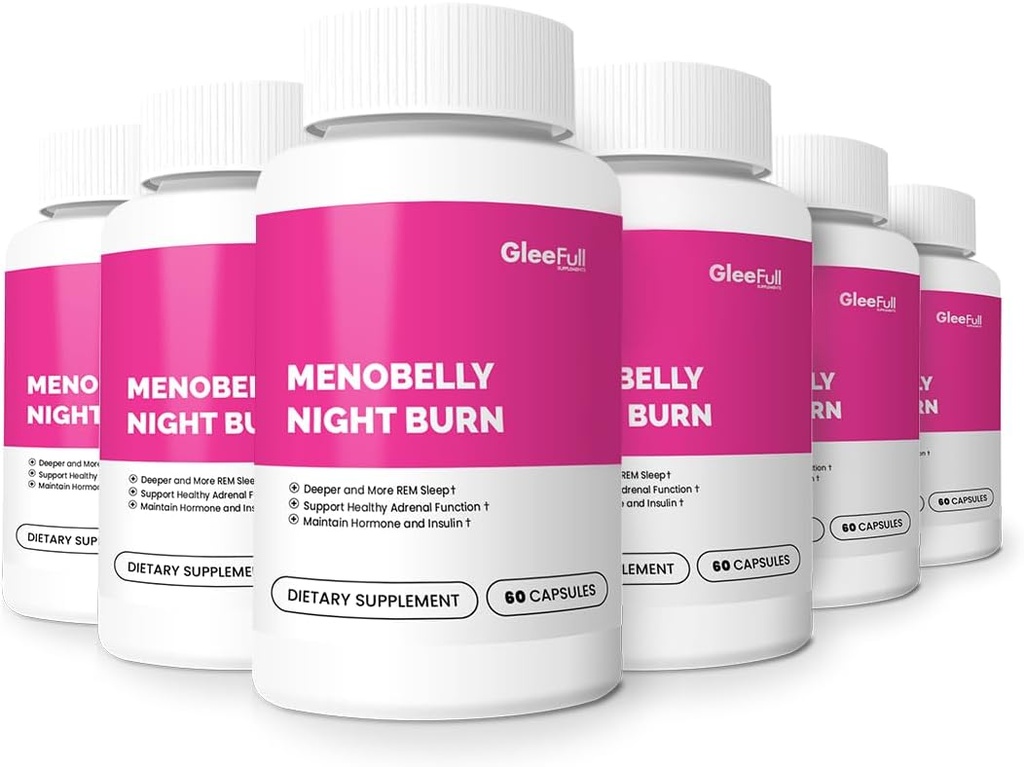 GLEEFULL SUPPS Meno Belly Night Burn - 6 пляшки