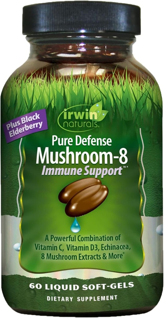 Irwin Naturals Pure Defense Гриб-8 Иммунная поддержка 60 гелей