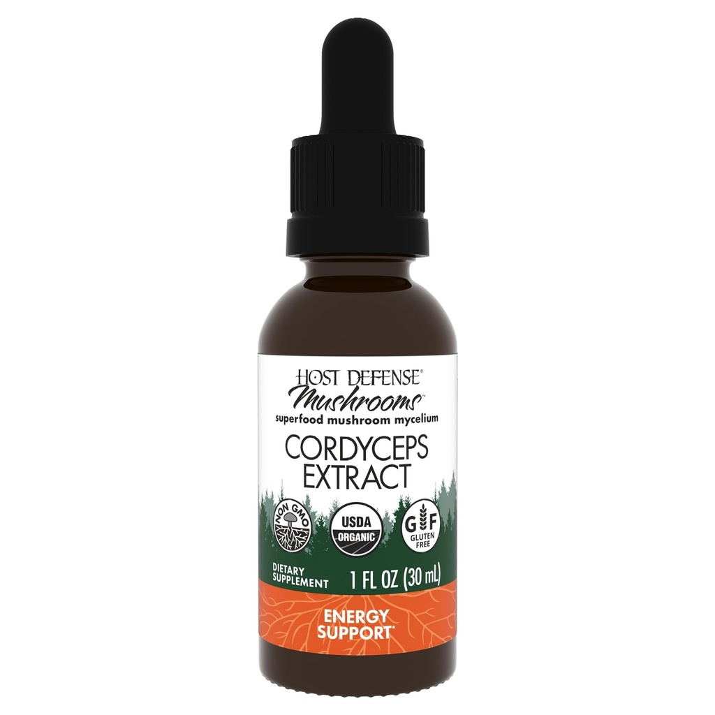 Host Defense Cordyceps Extract - Immune & Energy Support Supplement - Kidney Health Supplement with Cordyceps - Fitness Support to Aid Oxygen Uptake - 1 fl oz (30 Servings)*