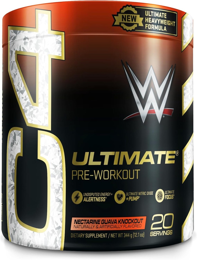 Sellucer C4 University x WWE Proading Nectarine Guava Boutout - Sweets Free Proet Recember Explation for Men & 300mg Caffeine + 3.2g Beta Alanine + Partened Profiles - 20 Profiles