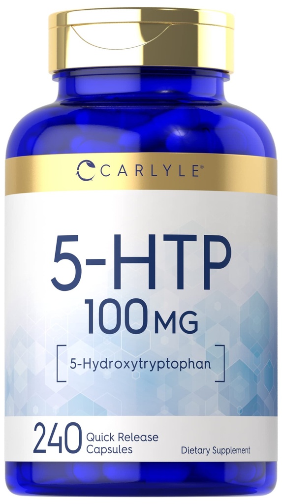 Carlyle 5-HTP 100mg | 240 Capsules | 5-Hydroxtryptophan | Non-GMO & Gluten Free Supplement