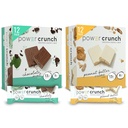 Power Crunch Protein Wafer Bars, High Protein Snacks, Chocolate Mint 1.4oz (12 Count) and Peanut Butter Crème 1.4oz (12 Count)