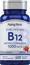 Pipecing Rock Vitaminas B12 Poliežuvinės tabletės ® 124; 1000 mikrogramų