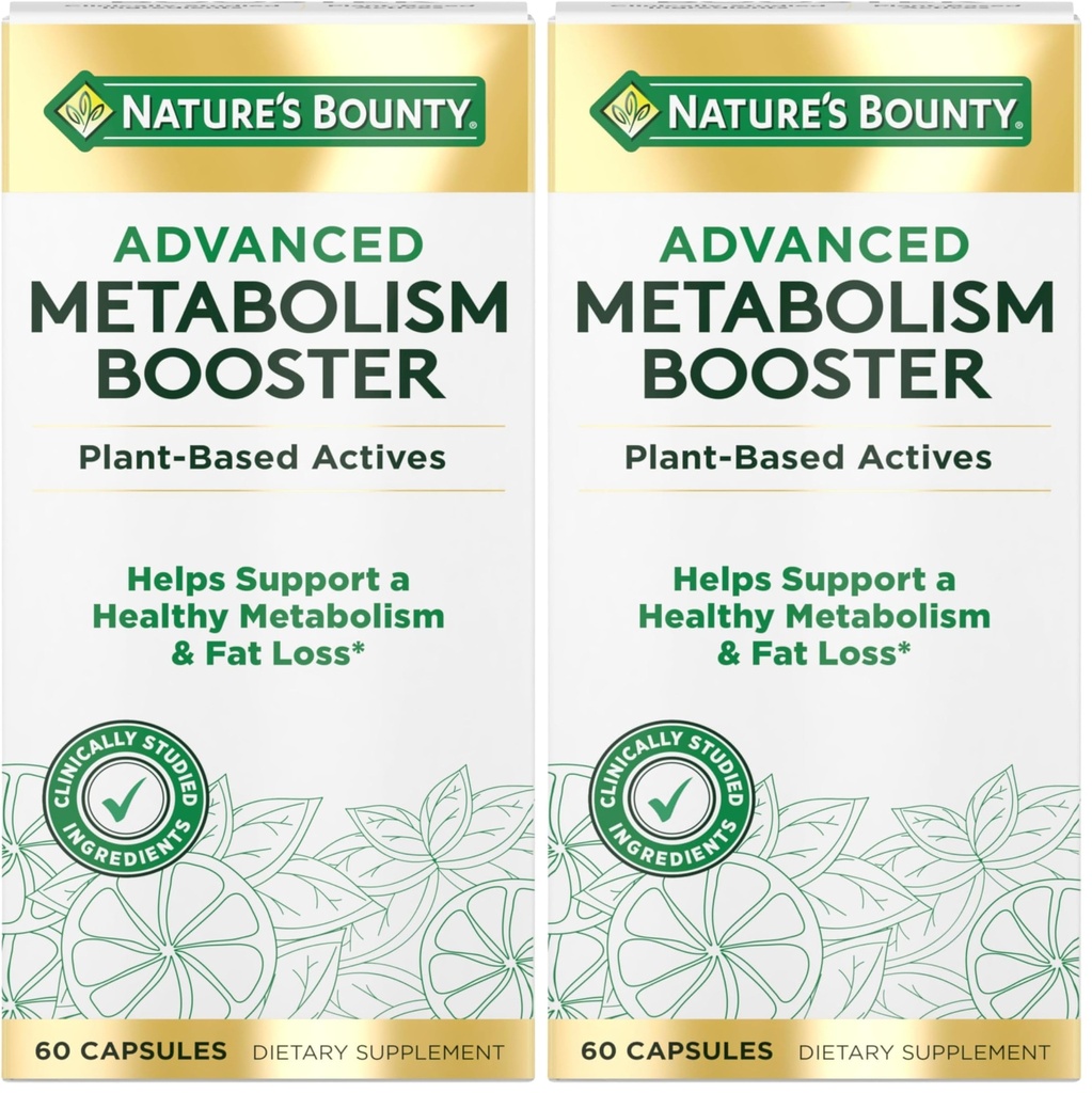 Nature's Bounty Advanced Metabolism Booster, Helps Support Healthy Metabolism & Fat Loss, 60 Capsules (Pack of 2)
