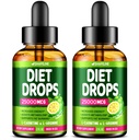Appetite Suppressant Diet Drops 2 Pack – Liquid Fat Burner with L-Carnitine & Green Tea – Metabolism Booster for Weight Loss – Fast Absorption Supplement with Garcinia Cambogia – 2 x 2 Fl Oz
