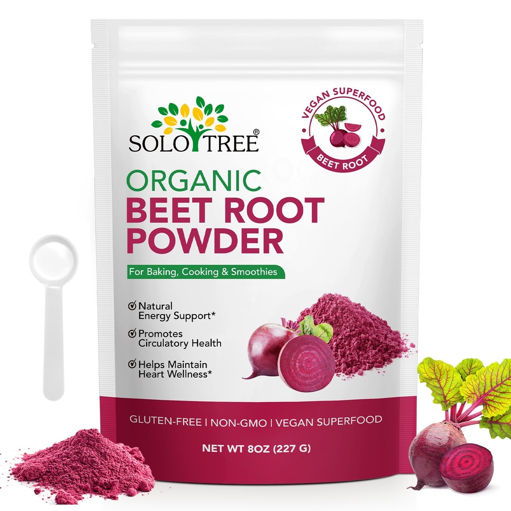 Beet Root Powder - Beetroot Powder Drink Mix for Smoothies, Baking & Juice, Natural Energy Boost, Cold Pressed, Water Soluble (1)