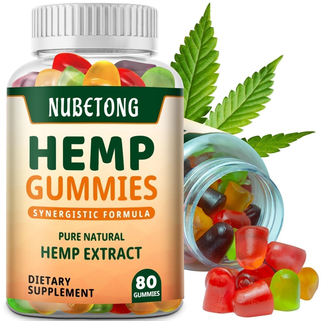 Hemp Gummies for Sleep, Anxiety, Pain High Potency Extra Strength Hemp Oil Extract Organic Edible Gummy Supplement for Adult Gummy