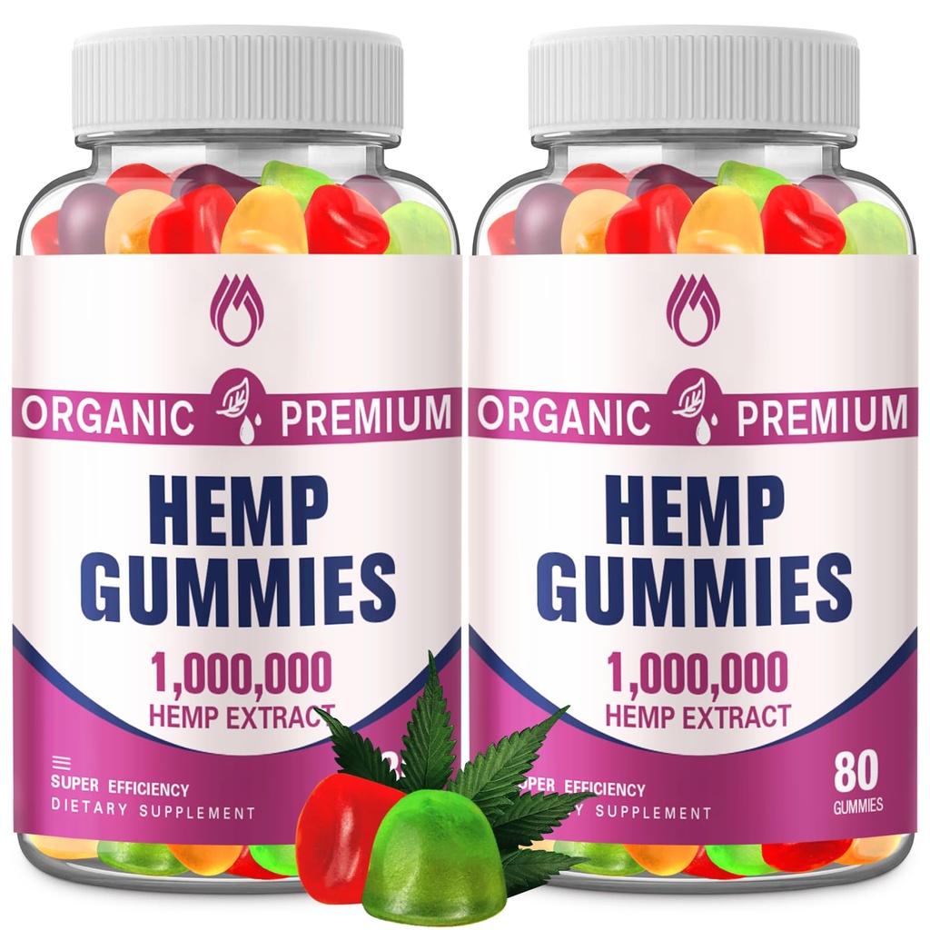 2 Packs Hemp Gummies High Potency for Sleep, Pain, Anxiety- Pure Extra Strength Organic Hеmp Oil Gummies - 100% Natural Best Hеmp Gummy for Adults