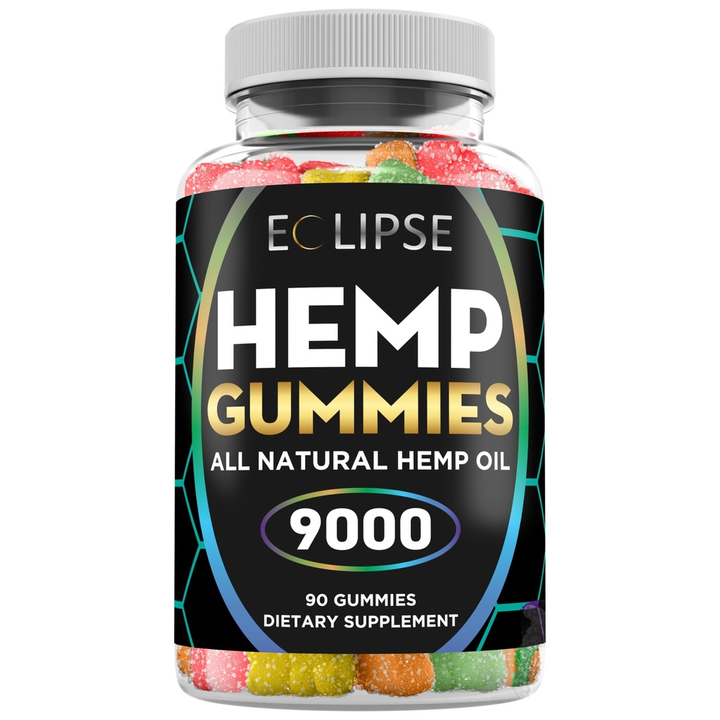 Hemp Gummies - 9,000 MG - Gummy Bear with Hemp Oil - 90 Count