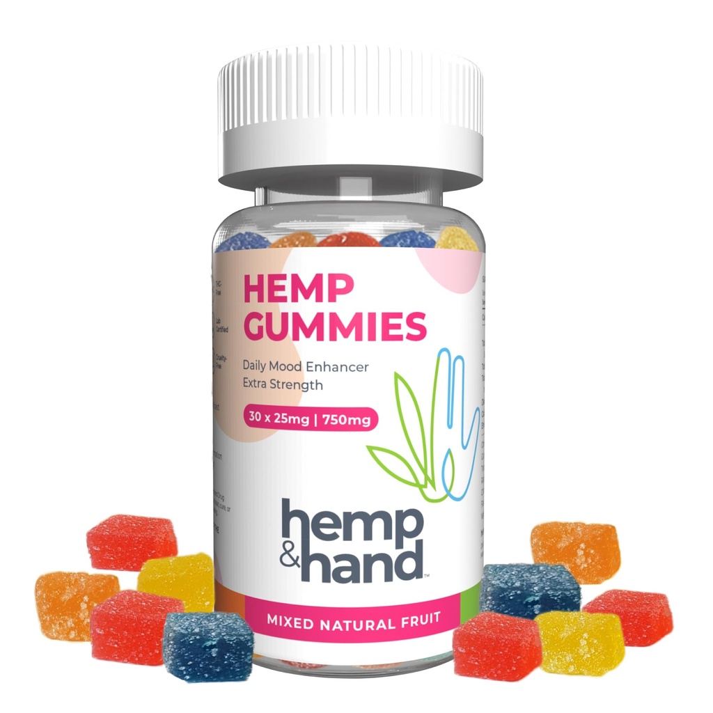 Hemp Gummies 750mg - Chill, Inflammation, Natural Pain, Restful Sleep (25mg Gummy) - by Hemp and Hand