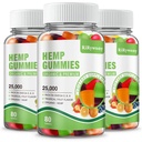 Hemp Gummies (3 Packs), High Potency Edible Gummies Extra Strength Mood Focus Calm Organic Hemp Oil Extract Vegan Bear Gummy - 240 Counts Candy