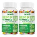 Naturals Fruit Hemp Gummies High Strength - Natural Oil Infused Gummies Great for Peace & Relaxation,America's #1 Favorite Hemp Gummy Brand! 60 Gummies-(Pack of 2)