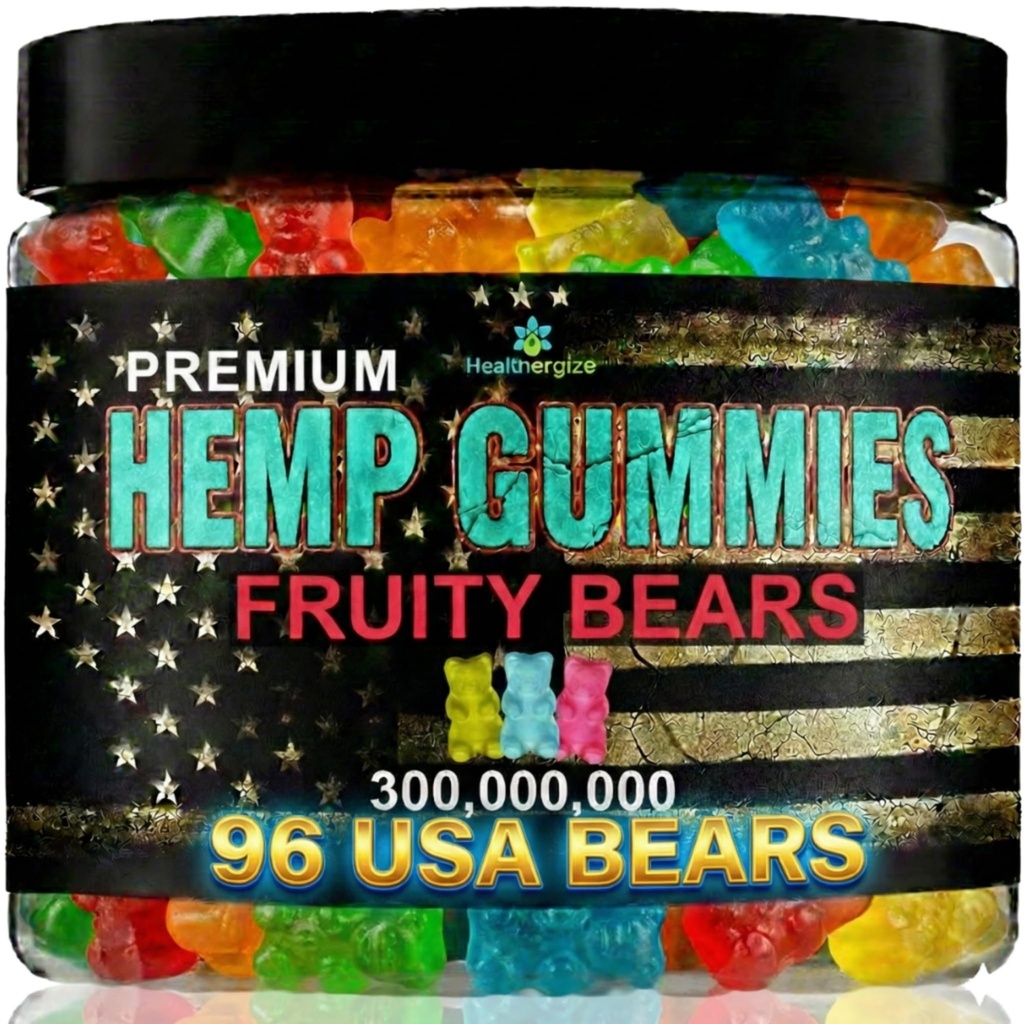Hemp Gummies for Sleep and Relaxation-Fruity Gummy Bears Candy Edibles, Melatonin Free Hemp Oil Infused-Made in USA-Lab Tested 96 Bears