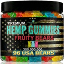 Hemp Gummies for Sleep and Relaxation-Fruity Gummy Bears Candy Edibles, Melatonin Free Hemp Oil Infused-Made in USA-Lab Tested 96 Bears