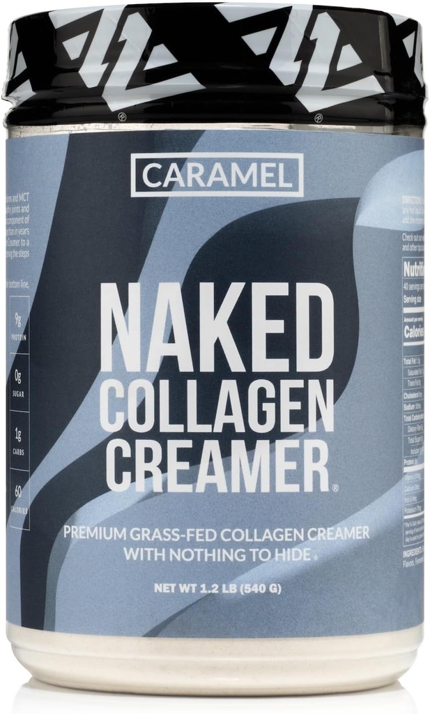 Naked Collagen Coffee Creamer - Caramel Collagen Creamer Für Kaffee - Dairy-Free, Glutenfrei, GMO-frei - Unterstützung Haar, Haut und Nägel - 40 Servierungen