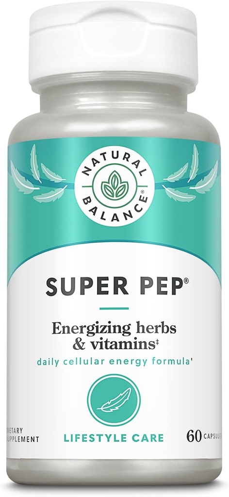 Balanç natural Super Pep eka All Day Hebal Energy suplementari a Eleuthero, Kola Nut, Got Kola, B-Vitamins i Chromi  Bernd 60 Capules, 30 Servings