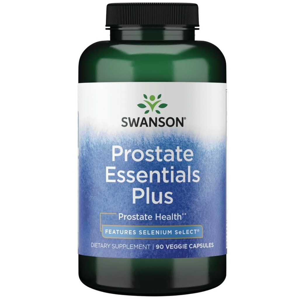 Swanson Prostate Essentials Plus Herbal Supplement for Men Over 40 Seeking Urinary and Prostate Health (90 Veggie Capsules)