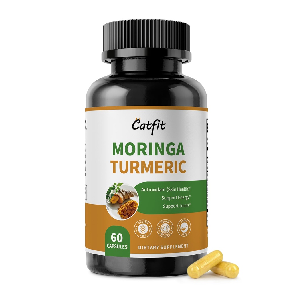 Moringa Capsules 10-in-1 Superfood Supplement – Turmeric Curcumin, Bromelain & Black Pepper – Supports Mobility & Recovery, Energy, Digestion, Immunity & Skin Vitality – Vegan, Non-GMO, Gluten-Free
