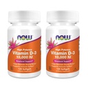 NOW Foods High Potency Vitamin D-3, 10,000 IU, 120 Softgels, 2 Pack