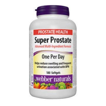 Webber Naturals Super Prostate, Extra Strength, ONE PER DAY FORMULA, 180 Softgels