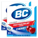BC Powder Pain Reliever, Cherry Flavor Aspirin Dissolve Packs, 24 Count Powder Packets (2 Pack)
