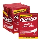 Goody's Body Ache & Back Pain Relief Powder, Dual Action with Acetaminophen & Aspirin, Caffeine-Free, 6 Count, Pack of 12