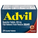 Advil Pain Reliever and Fever Reducer, Ibuprofen 200mg for Pain Relief - 24 Coated Tablets