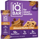 IQBAR Brain and Body Protein Bars - Almond Butter Chip Keto Bars - 4 Count Energy Bars - Vegan Snack