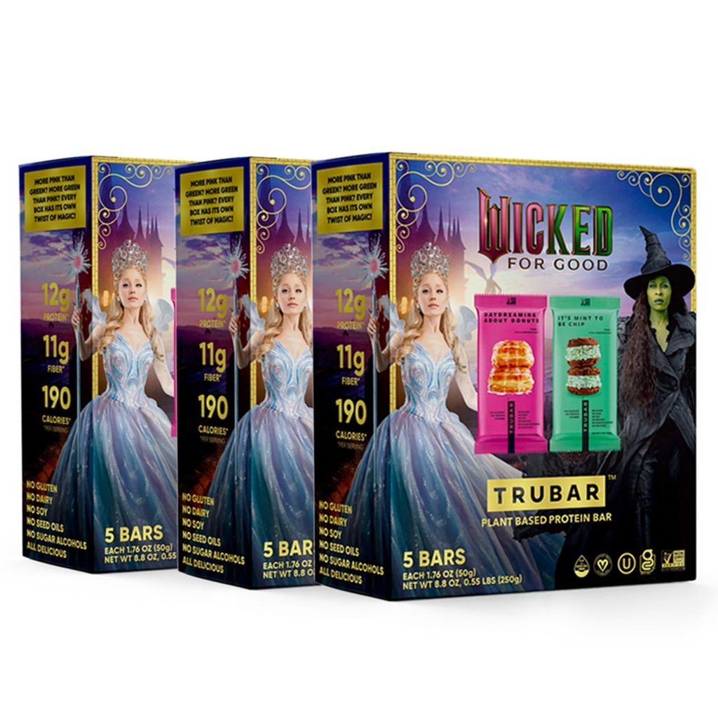 TRUBAR “Wicked” Vegan Protein Bar Variety Pack – It’s Mint to Be Chip & Daydreaming About Donuts, Plant Based, Gluten Free, Dairy Free, No Sugar Alcohols, 12g Protein, 11g Fiber, Healthy Snack Bars, 15 count