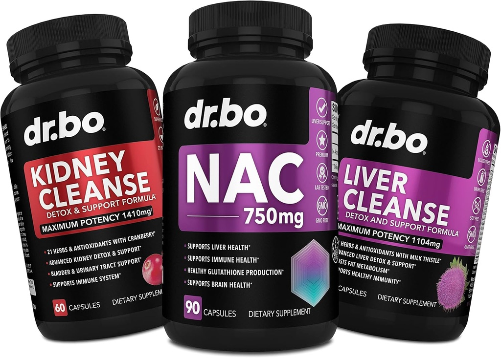 NAC Kidney Liver Cleanse Detox - 750mg N Acetyl Cysteine Pure Vitamin Kapsül - Daily Liver Kidney Detox Gallbladder üçün Daily Liver Support Formula, Bladder Urinary Tract Supplement & Milk Butle