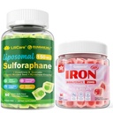 1 Pack Vegan Iron Supplement & Sulforaphane with Glutathione Gummies