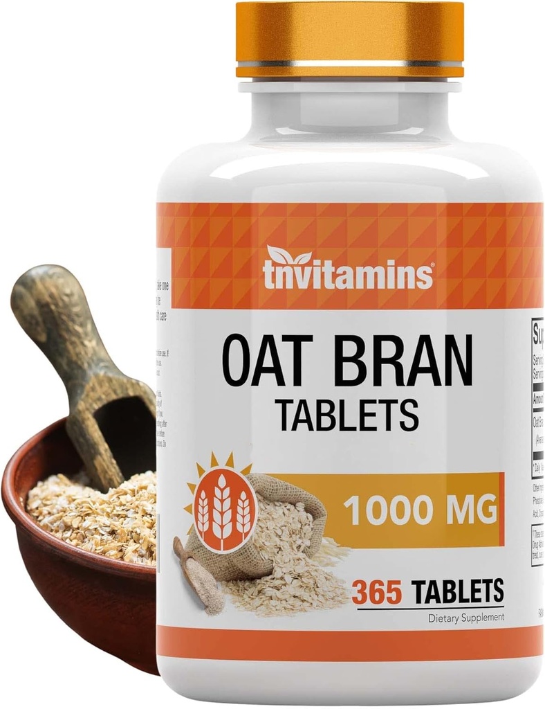 tnvitamins Oat Bran タブレット | 365 錠 x 1,000 ml / タブレット | オートファイバ タブレット | 可溶性繊維の補足 | 5 月 サポート消化器の健康